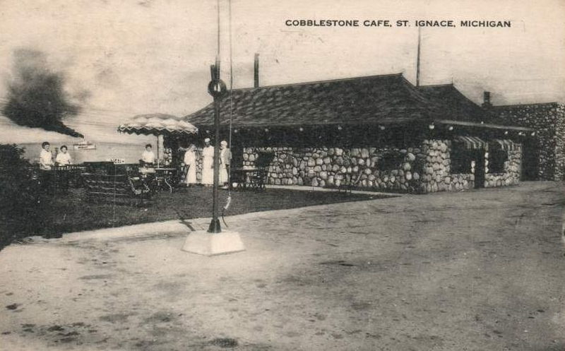 Cobblestone Cafe - Vintage Postcard